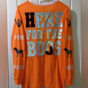VS PINK bling oversized Halloween tee X-small *NEW*